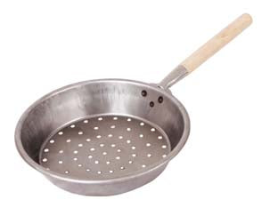 Padella Per Castagne Con Manico In Legno- - Ø Cm.26 - 5 Pezzi