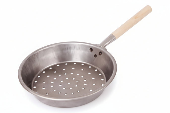 Padella Per Castagne Con Manico In Legno- - Ø Cm.26 - 5 Pezzi