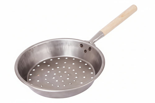 Padella Per Castagne Con Manico In Legno- - Ø Cm.30 - 5 Pezzi