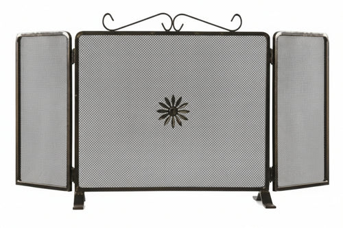 Parascintille Due Ante Decoro Fiore Per Camino Cm.80X50H. (677D) Mille