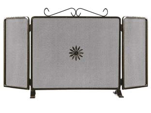 Parascintille Due Ante Decoro Fiore Per Camino Cm.90X50H. (677A) Mille