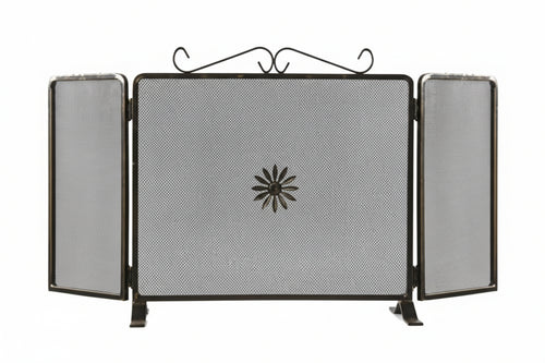 Parascintille Due Ante Decoro Fiore Per Camino Cm.90X50H. (677A) Mille