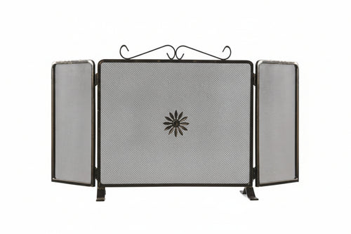 Parascintille Due Ante Decoro Fiore Per Camino Cm.100X50H. (677B) Mille