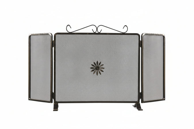 Parascintille Due Ante Decoro Fiore Per Camino Cm.100X50H. (677B) Mille