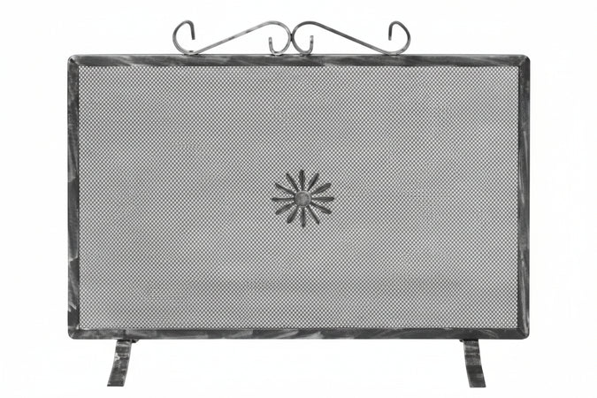 Parascintille Rettangolare Con Decoro Per Camino Cm.70X50H.