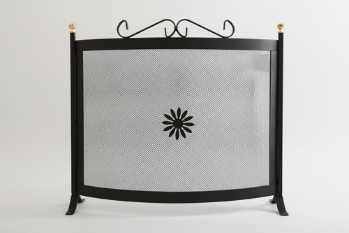 Parascintille Curvo Con Decoro Per Camino Cm.60X65H.
