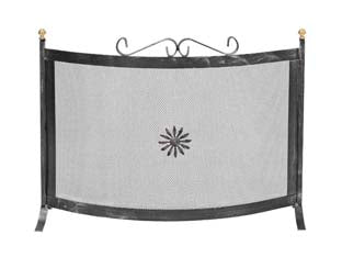 Parascintille Curvo Con Decoro Per Camino Cm.70X65H.