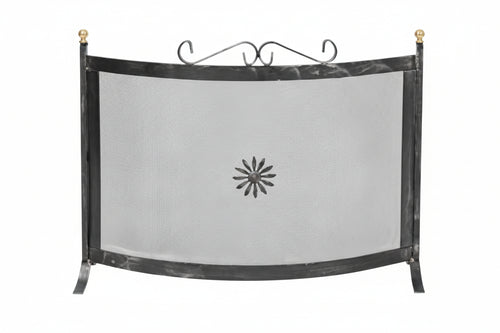 Parascintille Curvo Con Decoro Per Camino Cm.70X65H.