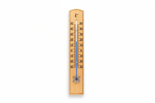 Termometro In Legno Per Interno Ed Esterno- - Cm.20X3,4X1,2 - 5 Blister Molletherm