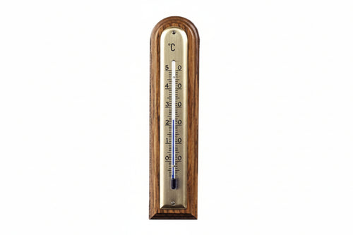 Termometro Legno Noce Arrotondato Chiaro Mm.183X43 Molletherm