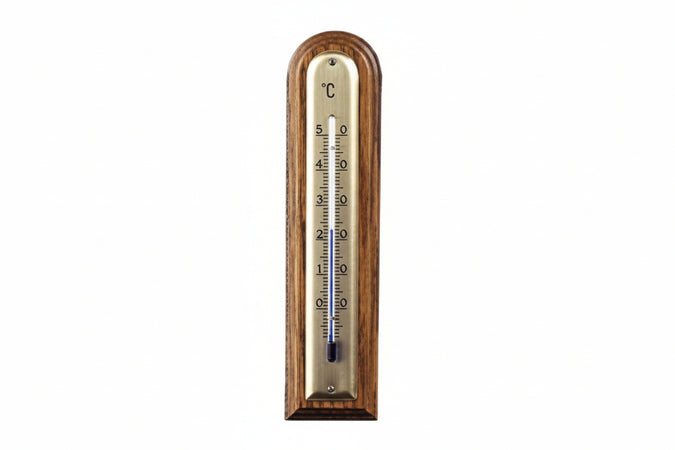 Termometro Legno Noce Arrotondato Chiaro Mm.183X43 Molletherm