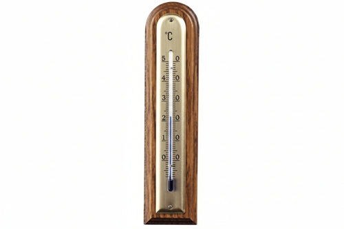 Termometro Legno Noce Arrotondato Scuro Mm.183X43 Molletherm