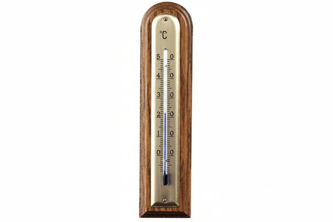 Termometro Legno Noce Arrotondato Scuro Mm.183X43 Molletherm