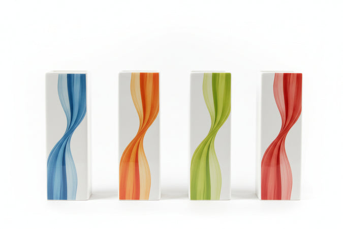 Umidificatore Ceramica Rettangolare Con Decoro Floreale- - Mm 75X38X190H. - Giallo - 12 Pezzi Xtra