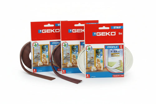Parafreddo In Gomma Profilo E- - Mm.9H. Rotolo Da Mt.6 Colore Marrone - 10 Pezzi Geko
