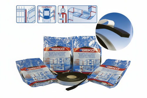 Parafreddo Guarnizione Espansa Adesiva Muss- - Mm.20H. Spessore Mm.5 Rotolo Da Mt.10 - 5 Pezzi Geko