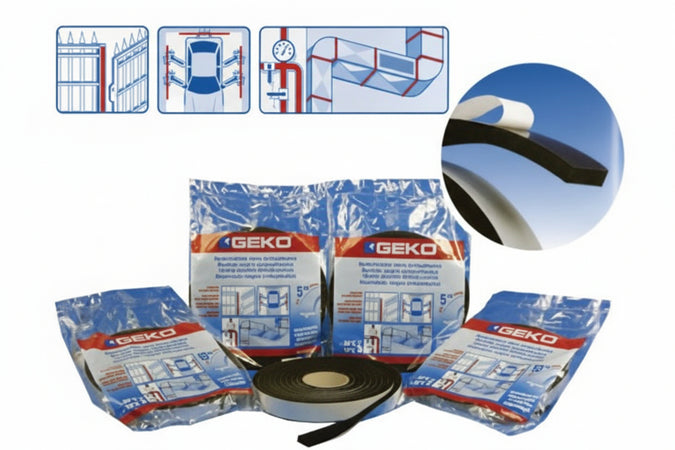 Parafreddo Guarnizione Espansa Adesiva Muss- - Mm.20H. Spessore Mm.10 Rotolo Da Mt.5 - 5 Pezzi Geko