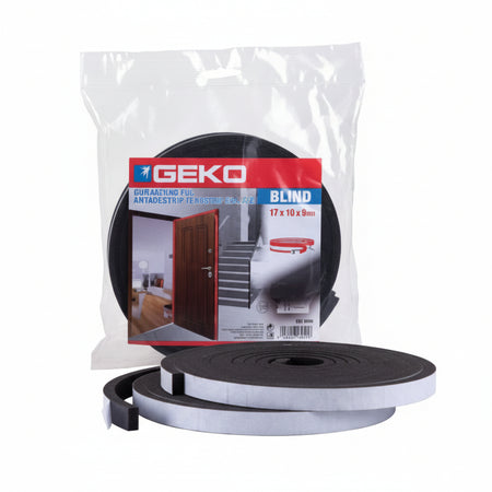 Parafreddo Guarnizione Pvc Antiaderente Per Porte Blindate- - Mm.17X10, Lungh. Mt.8 - In Busta - 3 Pezzi Geko