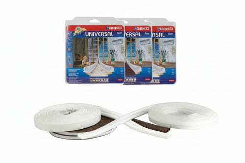 Parafreddo In Silicone Profilo Tubolare- - Mm.9H. Spess.Da Mm.1 A 7 Rotolo Mt.6 Trasparente - 3 Pezzi Geko