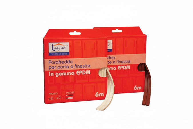 Parafreddo In Gomma Profilo E- - Mm.9H. Rotolo Da Mt.6 Colore Bianco - 6 Pezzi Xtra