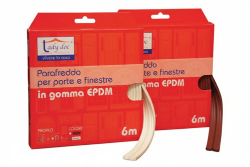 Parafreddo In Gomma Profilo E- - Mm.9H. Rotolo Da Mt.6 Colore Marrone - 6 Pezzi Xtra