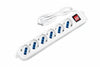 Multipresa Lineare 6 Posti Con Schuko E Con Interruttore - 2 Pezzi Syntesy