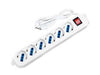 Multipresa Lineare 6 Posti Con Schuko E Con Interruttore - 2 Pezzi Syntesy