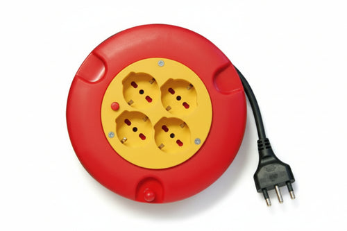 Avvolgicavo Elettrico 4 Prese Schuko Bipasso Mt.5 Mt.5 Syntesy