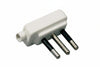 Spina Piatta Mini 2 P+T Bianca- - 10A - 25 Pezzi
