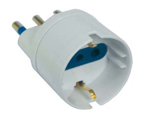 Adattatore 2P+T Con Presa Schuko Bianca- - Spina 10A Bianco - 20 Pezzi Syntesy