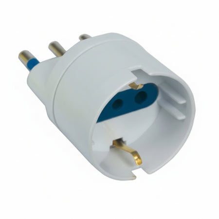 Adattatore 2P+T Con Presa Schuko Bianca- - Spina 10A Bianco - 20 Pezzi Syntesy