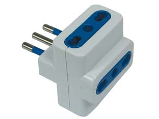 Adattatore Triplo 2P+T Bianco- - Spina 16A Prese 10/16A Bianco - 20 Pezzi Syntesy