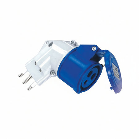 Adattatore Industriale Con Spina 16A E Presa Cee Ip44- - 16A Colore Blu - 2 Pezzi