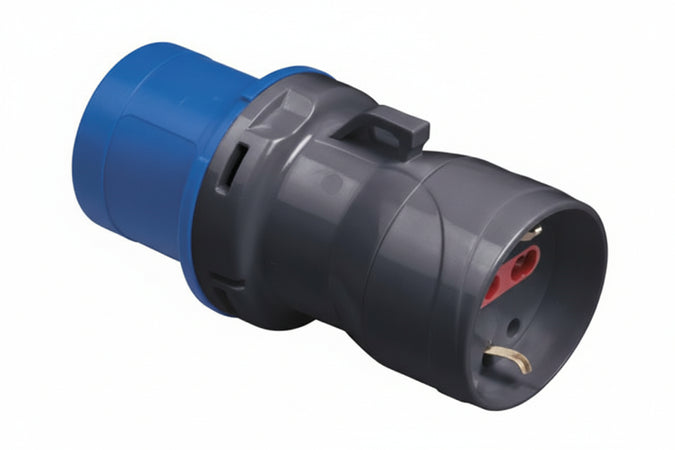 Adattatore Industriale C/ Spina Cee E Presa Schuko 10/16A Bipasso Ip44- - 16A Colore Blu - 2 Pezzi