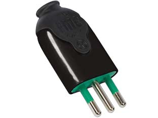 Spina Dritta 2 Poli + Terra 10A Nera- - Nera 80011 - 10 Pezzi Fanton