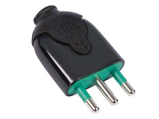 Spina Dritta 2 Poli + Terra 16A Nera- - Nera 80021 - 5 Pezzi Fanton