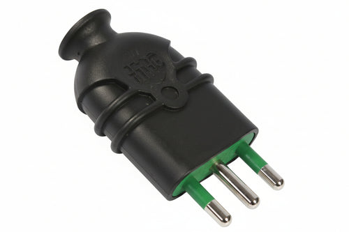 Spina Dritta 2 Poli + Terra Nera Hi-Pro- - Nera 10A 80101 - 5 Pezzi Fanton