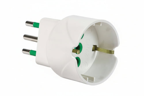 Adattatore Schuko 2 Poli + Terra 10A Bianco Linea Garanti- - Bianco 82600-E - 10 Pezzi Fanton