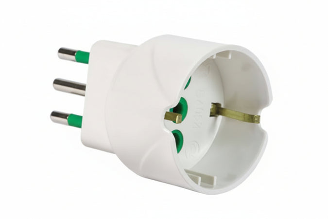 Adattatore Schuko 2 Poli + Terra 10A Bianco Linea Garanti- - Bianco 82600-E - 10 Pezzi Fanton
