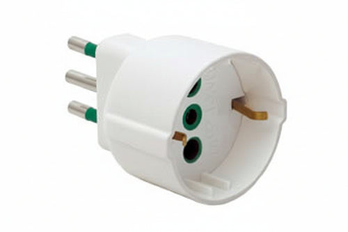 Adattatore Schuko 2 Poli + Terra 10A Bianco- - Bianco 82120 - 5 Pezzi Fanton