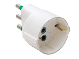 Adattatore Schuko 2 Poli + Terra 16A Bianco- - Bianco 82130 - 5 Pezzi Fanton