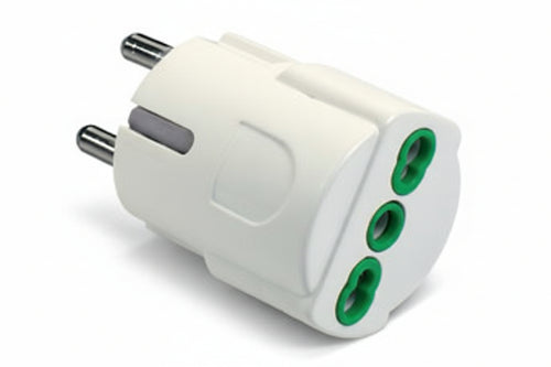 Adattatore Schuko 2 Poli + Terra Bipasso 10/16A Bianco- - Bianco 81090 - 5 Pezzi Fanton