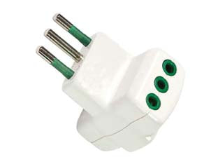 Adattatore Triplo 2 Poli + Terra 10A Bianco Linea Garanti- - Bianco 82620-E - 10 Pezzi Fanton