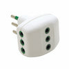 Adattatore Triplo 2 Poli + Terra 10A Bianco- - Bianco 82200 - 5 Pezzi Fanton
