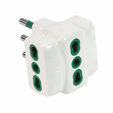 Adattatore Triplo Bipasso 2 Poli + Terra 16A Bianco Linea Garanti- - Bianco 82620-E - 10 Pezzi Fanton