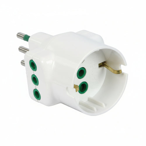 Adattatore Triplo 2P+T Schuko Bipasso Bianco Linea Garanti- - Bianco 82670-E - 10 Pezzi Fanton