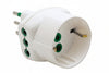Adattatore Triplo 2 Poli + Terra Schuko Bianco- - Bianco 82210 - 5 Pezzi Fanton