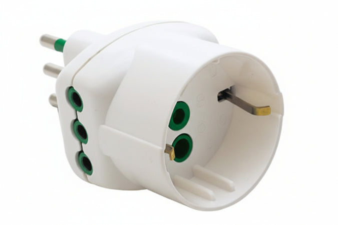 Adattatore Triplo 2 Poli + Terra Schuko Bianco- - Bianco 82210 - 5 Pezzi Fanton