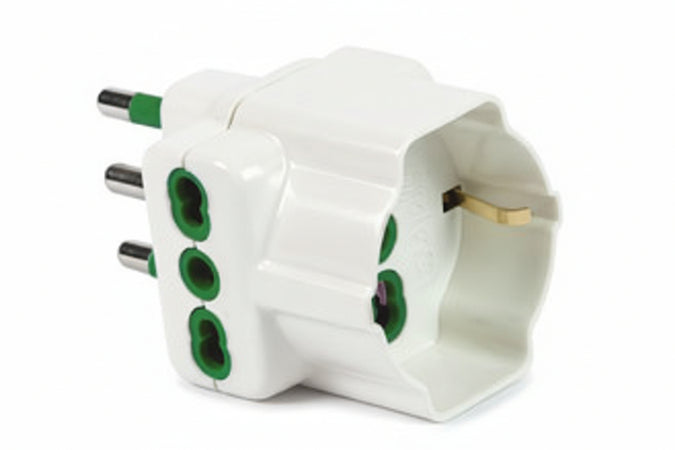 Adattatore Triplo 2 P+T Schuko Bipasso 16A Bianco Linea Garanti- - Bianco 82640-E - 10 Pezzi Fanton