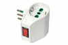 Adattatore Doppio Schuko 2 Poli + Terra 10A Con Interruttore Termico Bianco 87310 Fanton